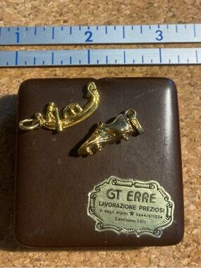 Gold-tone Venetian Gondola and Soccer Shoe Charms